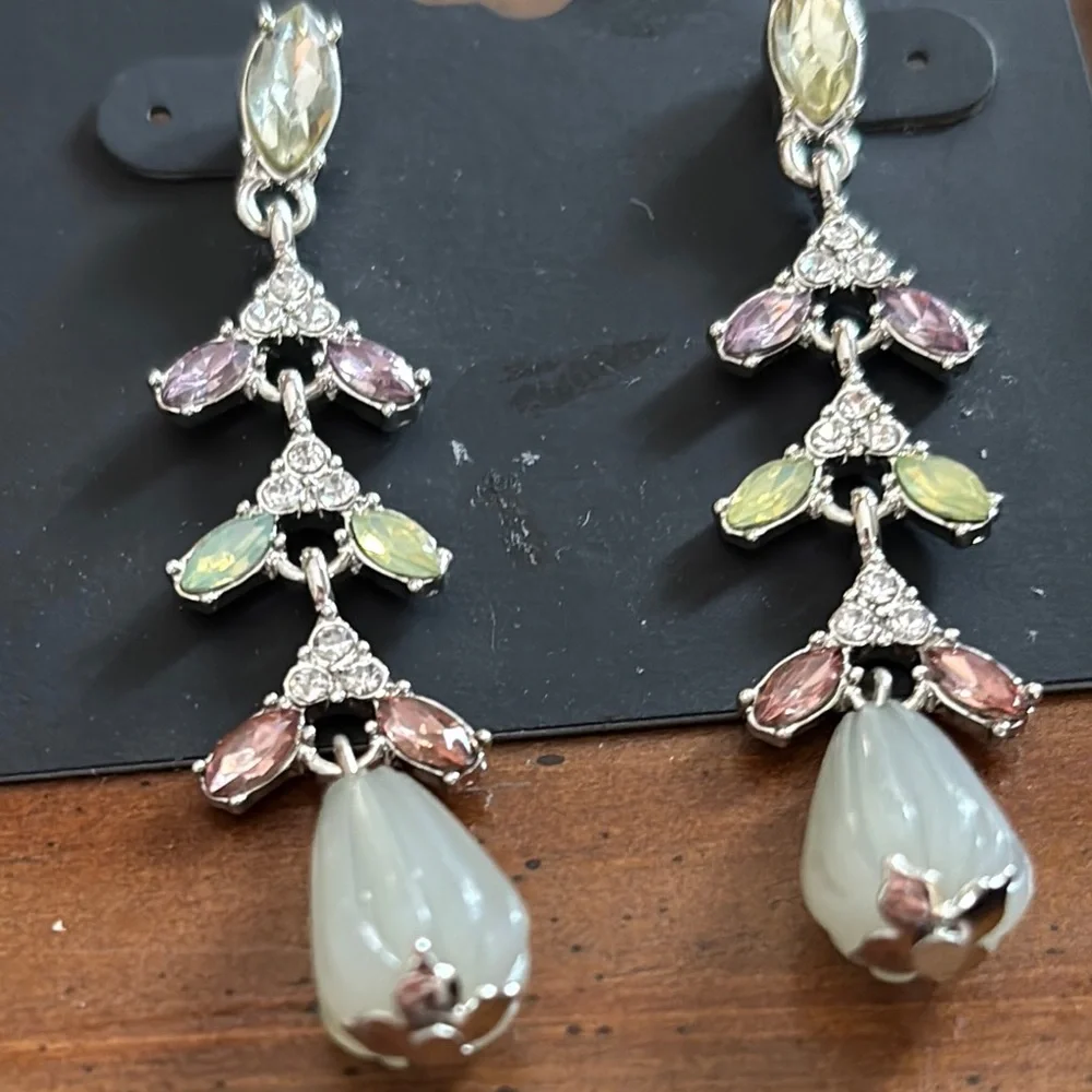 Tanya Creations Multicolor Earrings with Teardrop Bead